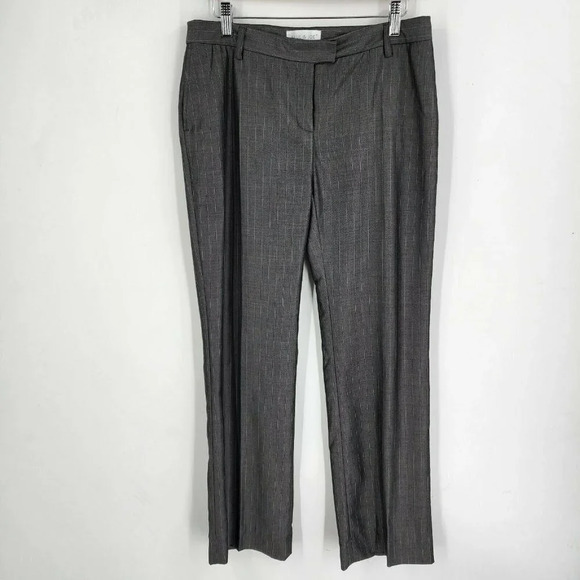 Paul & Joe Women's Wool Blend Striped Straight Leg Trouser Pants Gray Size 40 - Picture 1 of 11